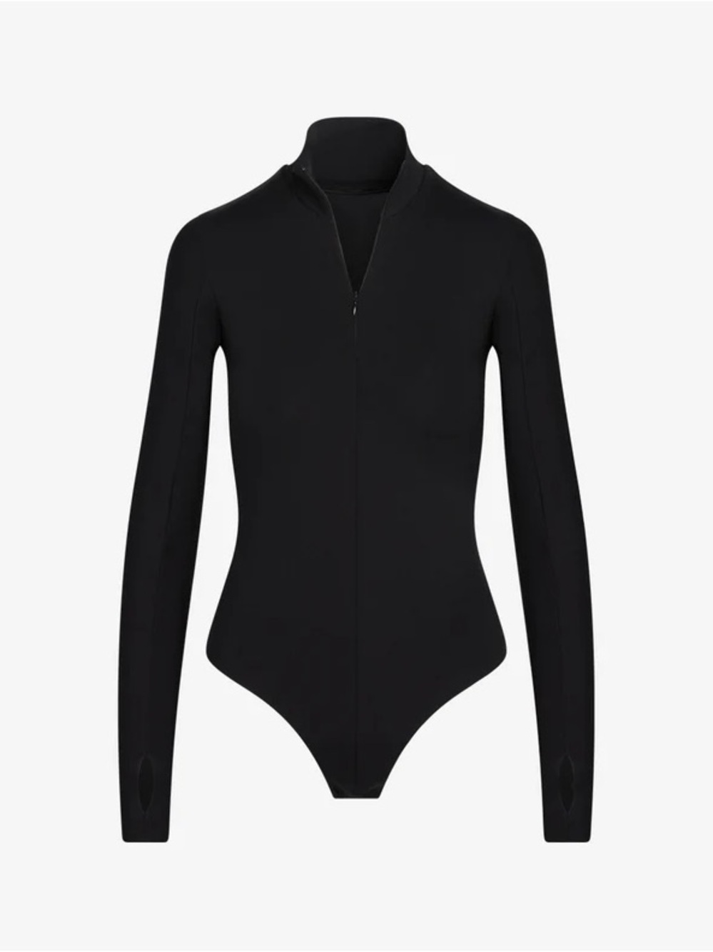 Commando Neoprene Zip Long Sleeve Bodysuit Black Size Small
